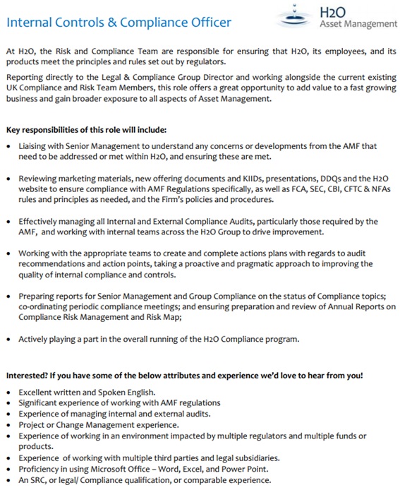 H24 Finance H2O AM recrute...